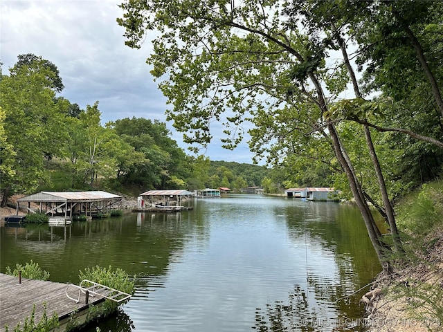 water view with a dock