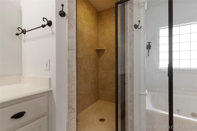 bathroom featuring walk in shower