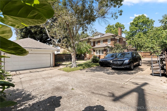 exterior space with a garage