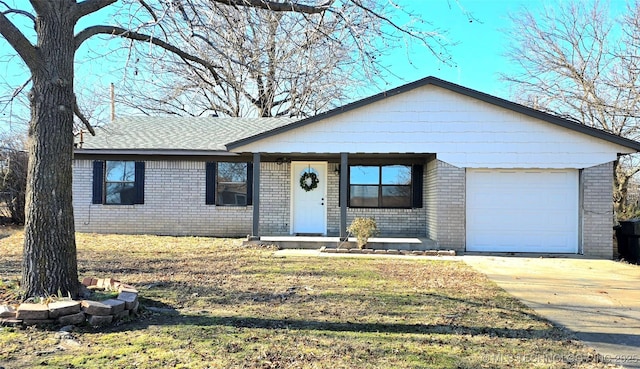 ranch-style home with a garage