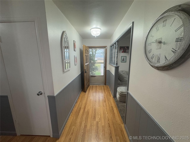 hall featuring light hardwood / wood-style flooring