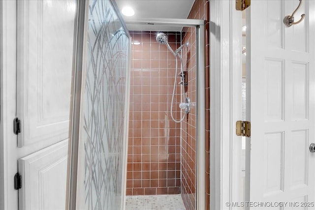 bathroom featuring walk in shower