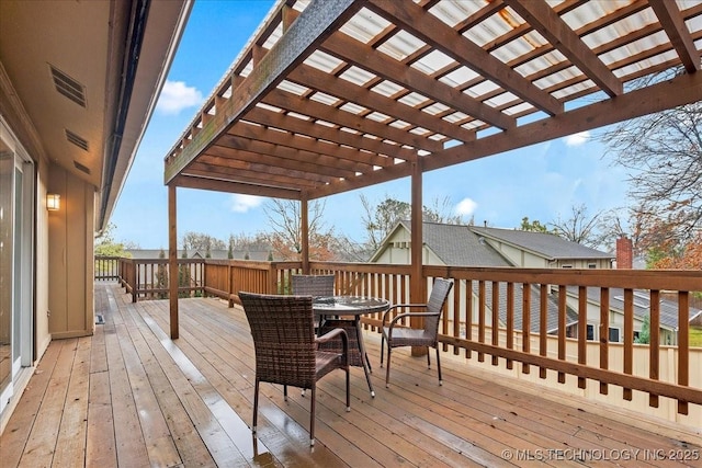 deck with a pergola