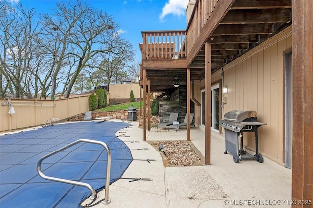 view of patio with grilling area