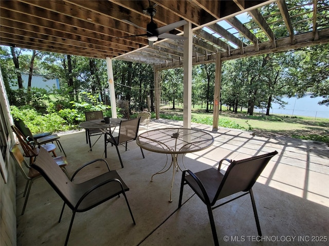 view of patio / terrace featuring a pergola