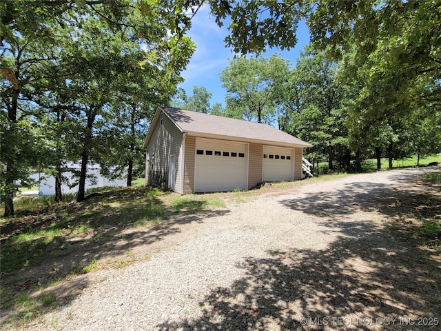 view of garage