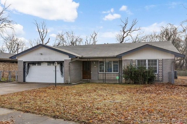 ranch-style home with a garage