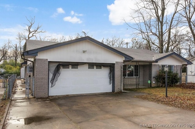 ranch-style house featuring a garage