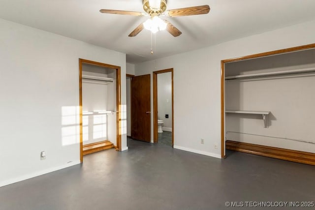 unfurnished bedroom featuring connected bathroom