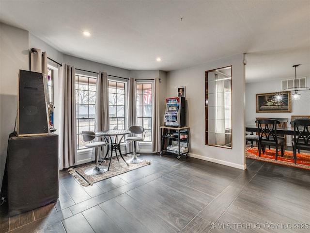 interior space featuring dark wood-type flooring