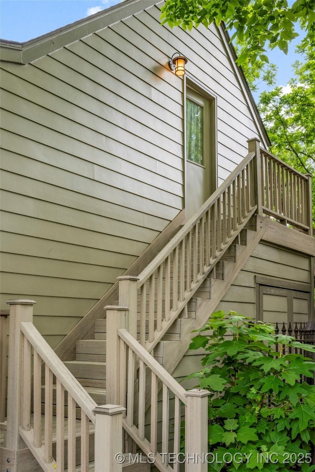 view of stairway