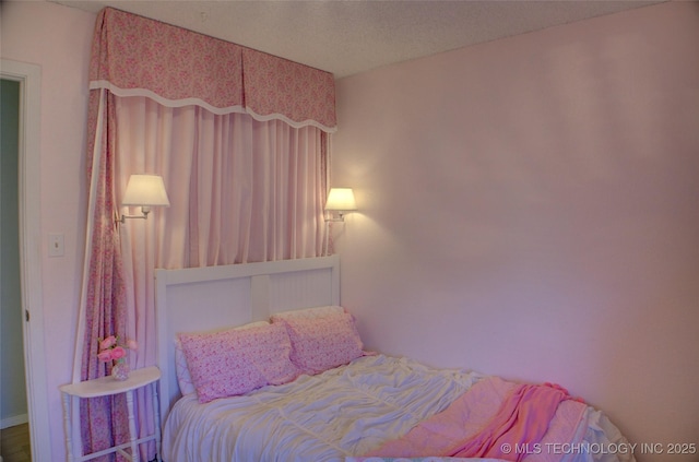 bedroom with a textured ceiling