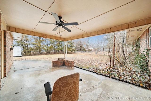 view of patio / terrace with ceiling fan