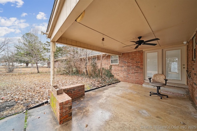 view of patio / terrace featuring ceiling fan