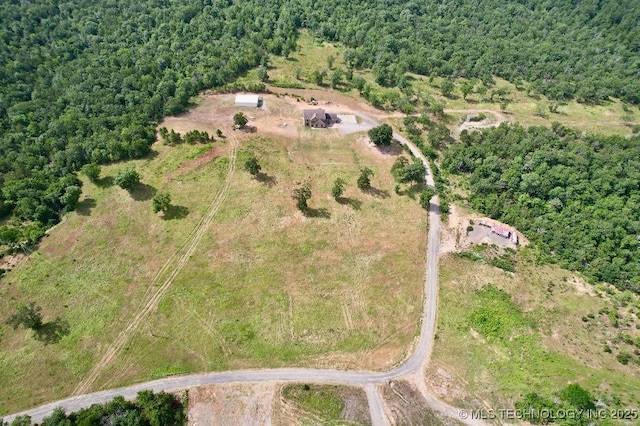 aerial view with a rural view