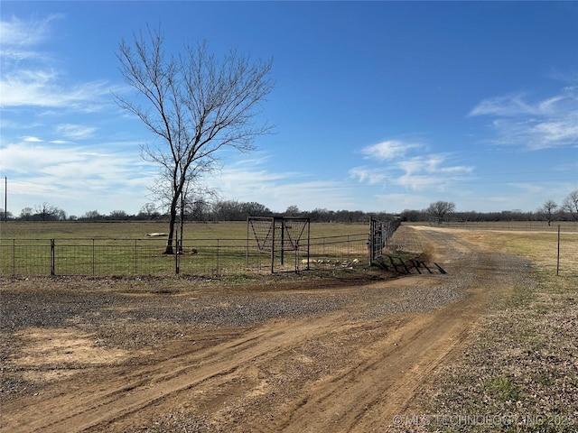 view of road featuring a rural view