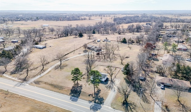 aerial view featuring a rural view