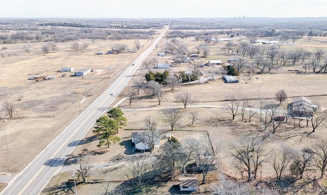 aerial view featuring a rural view