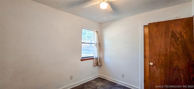 unfurnished room featuring ceiling fan