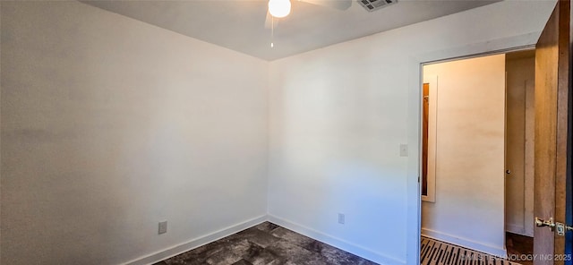 spare room featuring ceiling fan