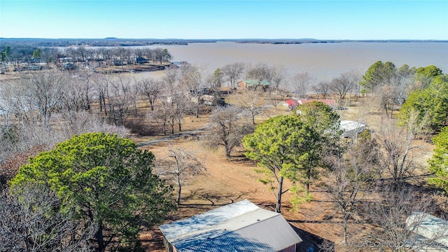 aerial view with a water view and a rural view