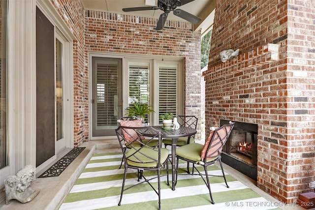 view of patio / terrace with ceiling fan