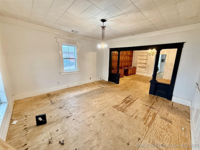 empty room with ornamental molding