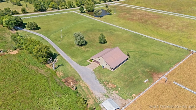 bird's eye view featuring a rural view