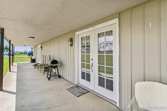 entrance to property featuring french doors