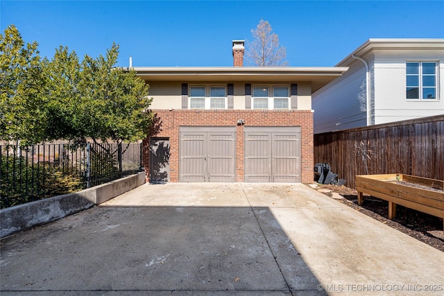 exterior space featuring a garage