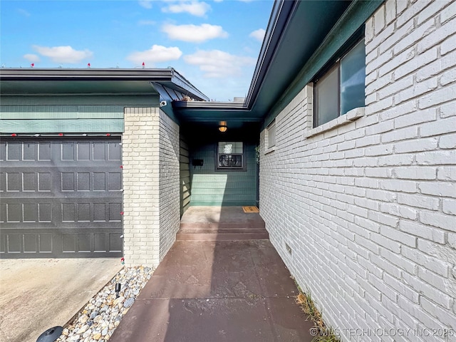 view of property exterior featuring a garage