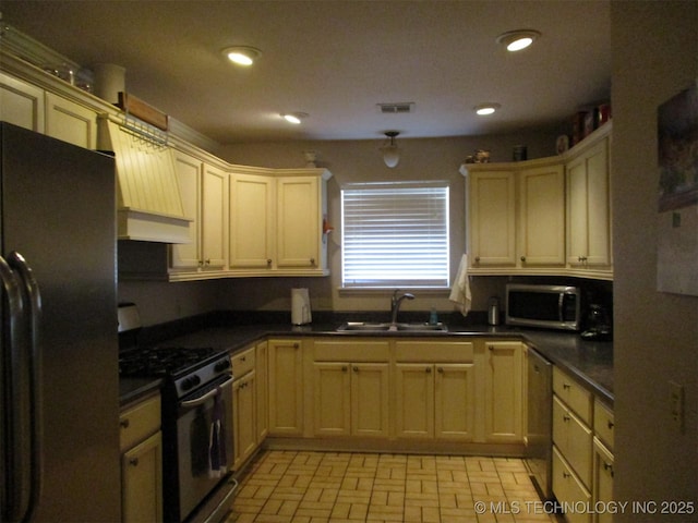 kitchen with stainless steel appliances and sink