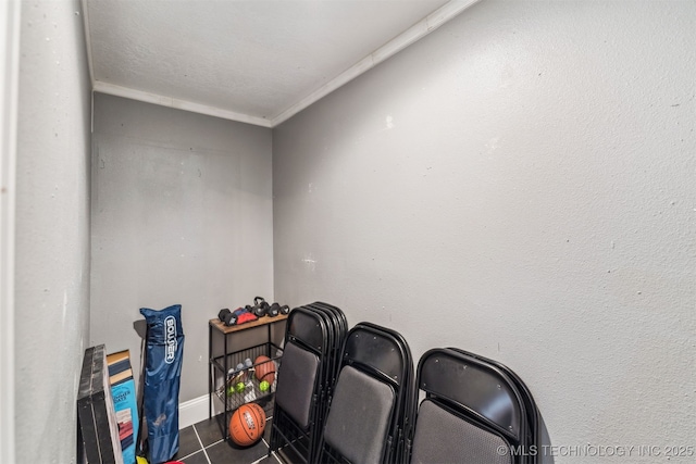 office with tile patterned flooring