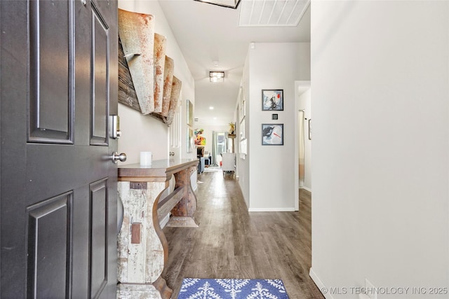 foyer with hardwood / wood-style floors