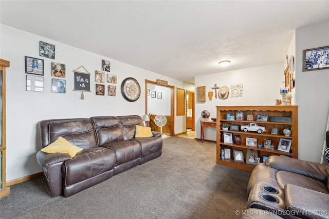 living room with carpet