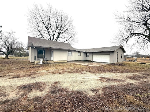 exterior space featuring a garage