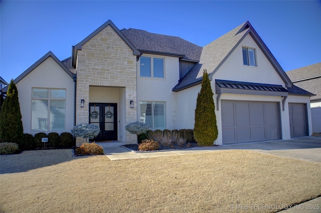 view of front of property featuring a garage