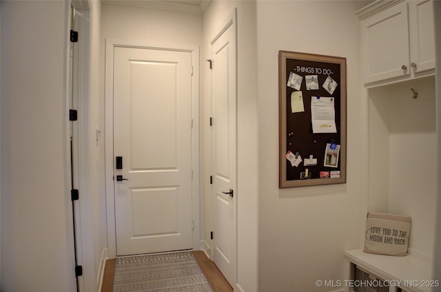 hall featuring hardwood / wood-style flooring