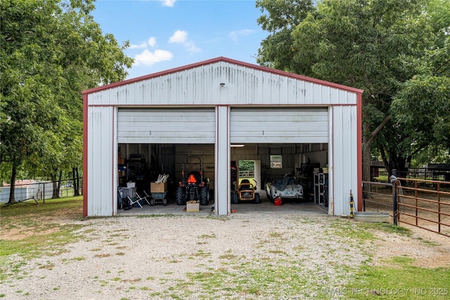 view of garage