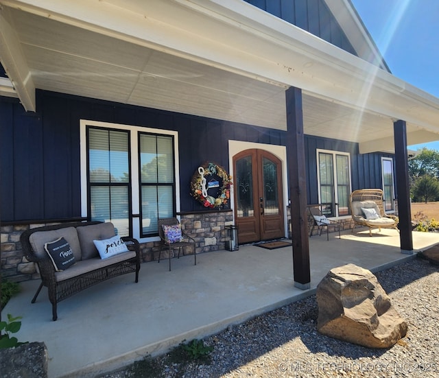 view of patio with french doors