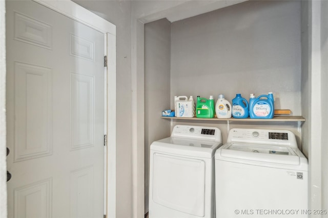 laundry room featuring washer and dryer