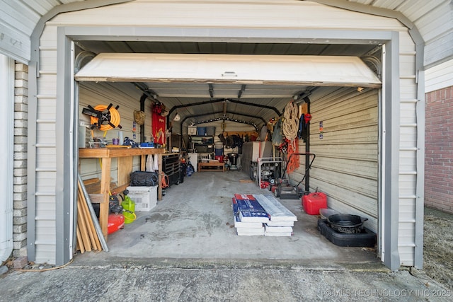 view of garage