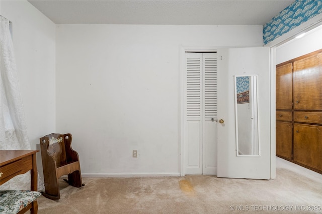 carpeted bedroom featuring a closet