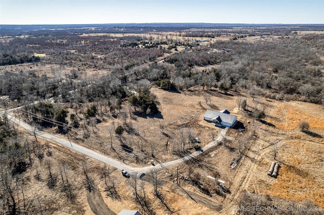 aerial view with a rural view