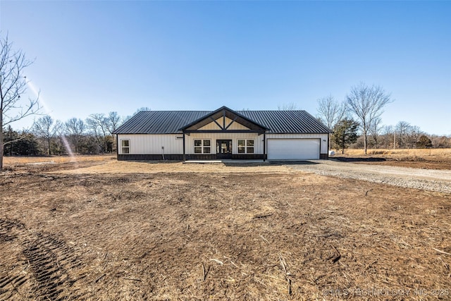 modern farmhouse with a garage