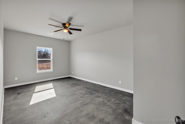 unfurnished room featuring ceiling fan