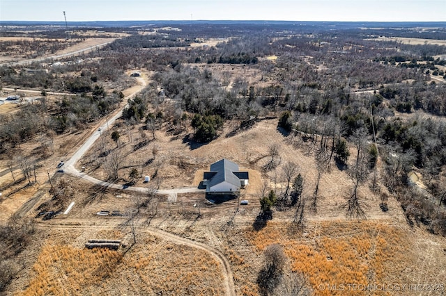 drone / aerial view featuring a rural view