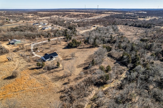 bird's eye view featuring a rural view