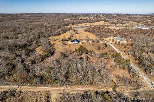 aerial view with a rural view