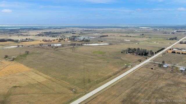 bird's eye view with a rural view